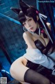 Coser @ 水 淼 Aqua Vol.054: 碧蓝 航线 爱 宕 犬 同人 机车 (40 photos)